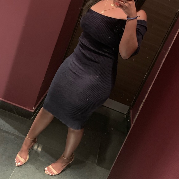 Helmut Lang Women's Blue Midi Tight Dress - Picture 4 of 4